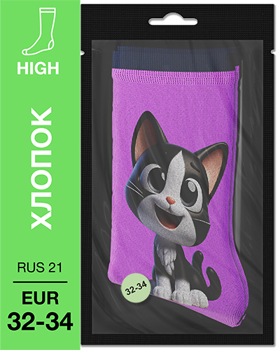 107 High. Носки детские Хлопок. K-12 RUS 21/EUR 32-34
