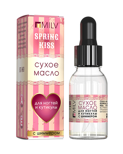 Сухое масло для ногтей и кутикулы с шиммером "SPRING KISS". 15 мл