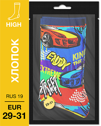 107 High. Носки детские Хлопок. K-02 RUS 19/EUR 29-31