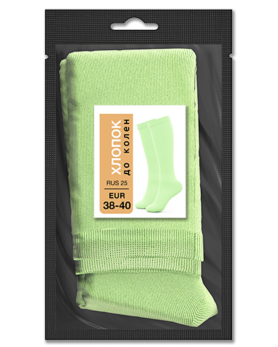 105 Гольфы до колен хлопок. RUS 25/EUR 38-40 (салат)