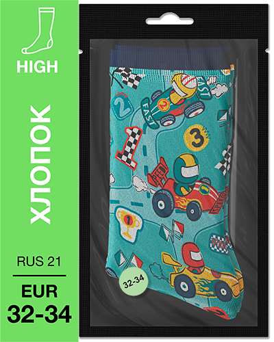 107 High. Носки детские Хлопок. K-22 RUS 21/EUR 32-34