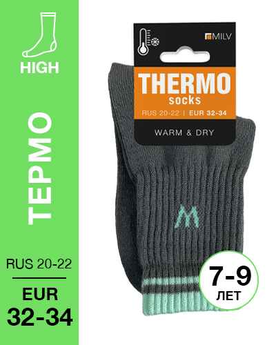 202 High. Носки детские Термо. RUS 21/EUR 32-34 (серые)