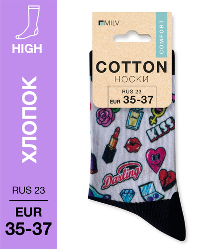 104 High. Носки Хлопок. A 09 RUS 23/EUR 35-37