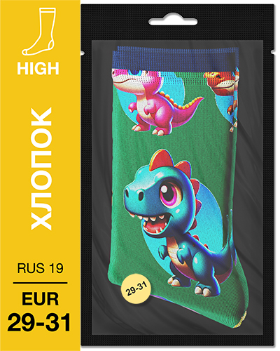 107 High. Носки детские Хлопок. K-06 RUS 19/EUR 29-31