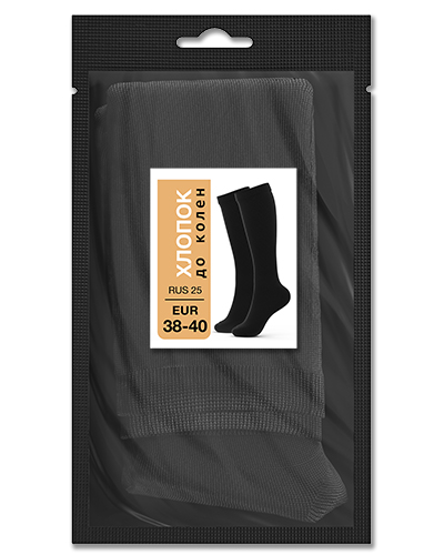 105 Гольфы до колен хлопок. RUS 25/EUR 38-40 (черные)