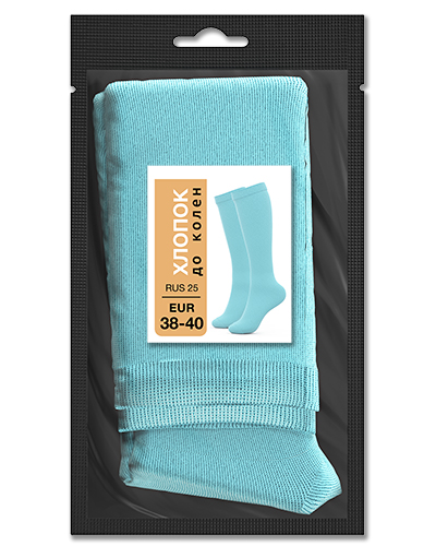 105 Гольфы до колен хлопок. RUS 25/EUR 38-40 (бирюза)