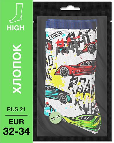 107 High. Носки детские Хлопок. K-03 RUS 21/EUR 32-34