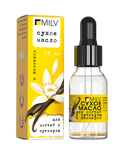 Сухое масло для ногтей и кутикулы с шиммером "VANILLA". 15 мл