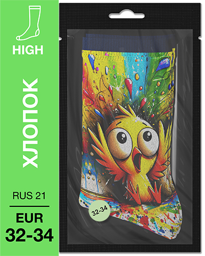 107 High. Носки детские Хлопок. K-09 RUS 21/EUR 32-34