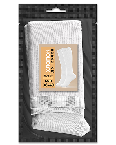 105 Гольфы до колен хлопок. RUS 25/EUR 38-40 (белые)