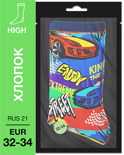 107 High. Носки детские Хлопок. K-02 RUS 21/EUR 32-34