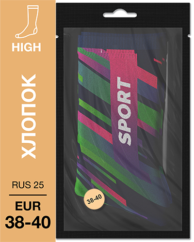 107 High. Носки Хлопок. S-06 RUS 25/EUR 38-40
