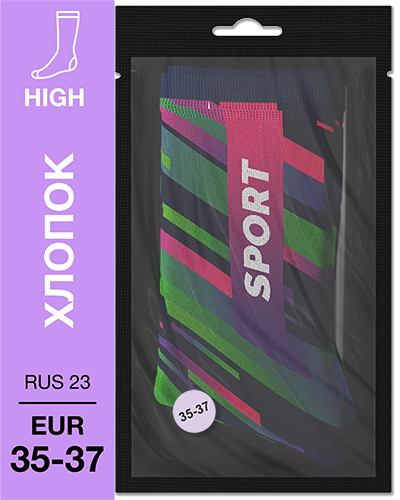 107 High. Носки Хлопок. S-06 RUS 23/EUR 35-37