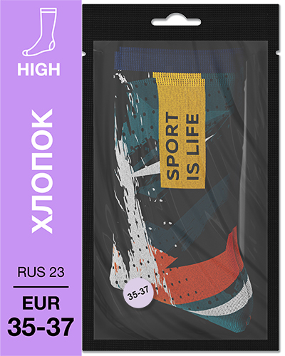 107 High. Носки Хлопок. S-02 RUS 23/EUR 35-37