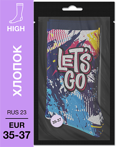 107 High. Носки Хлопок. S-05 RUS 23/EUR 35-37