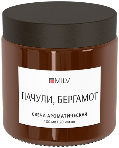 Свеча ароматическая "ПАЧУЛИ, БЕРГАМОТ". 100 мл