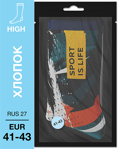 107 High. Носки Хлопок. S-02 RUS 27/EUR 41-43