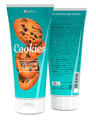 Гель-скраб для душа "COOKIES". 200 мл